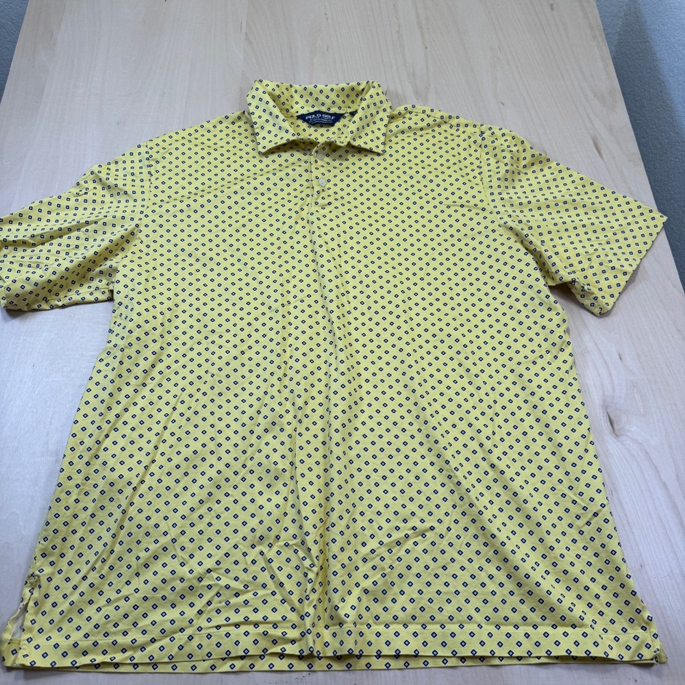 Polo Golf‎ Ralph Lauren Yellow Diamond Print Short Sleeve Polo Shirt XXL